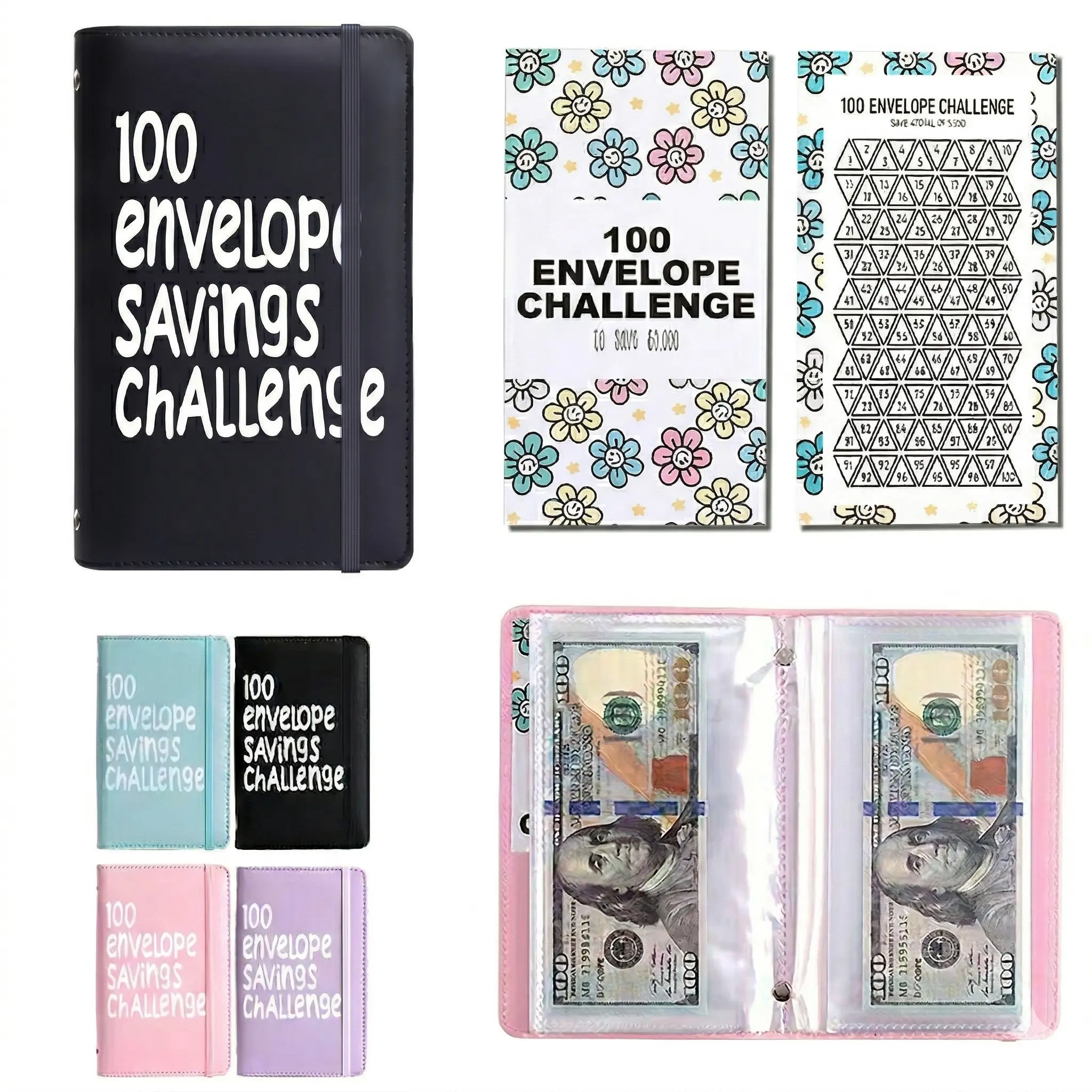 100 Days Saving Challenge Coin Envelope BudgetStorage Book - Binding Covers With Daily Savings Tracker,Habit-Forming System, And Cash Savings Goal Of $5050Develop A Consistent Savings Habit
