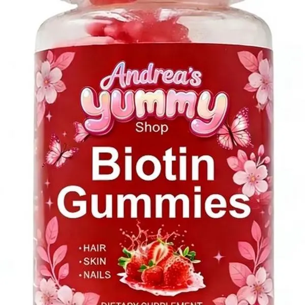 Andrea’s Yummy Shop Biotin Gummies for Hair Skin & Nails Support - Tasty Nutrient-Rich Supplement for Healthcare & Fitness