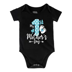 My First Mother's Day Print Bodysuit, Casual Short Sleeve Romper, Baby  Outdoor ClothingB1108-064