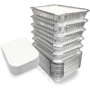 55 Pack - 2.25 LB To Go  Containers with Lids - Heat Proof Foil Tins for Meal Prep, Take Out, Freezer Meals
