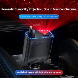 Multi-Functional Extendable Car Charger, Fast Charging Design, USB Type C Interface, Compatible with iOS Devices, iPhone & Samsung Phones