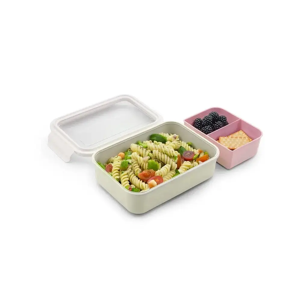 Melii Bento Box with Removable Divider | Ivory & Blush