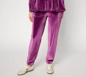 LOGO by Lori Goldstein Petite Knit Velvet Joggers