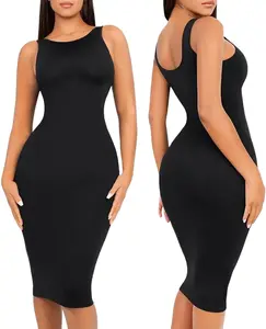FeelinGirl Seamless Eco-friendly Large U-back Built-in Shaper Dress Bodycon Womenswear tts Basic Casual