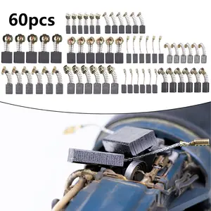 Universal Carbon Brushes 60PCS 10 Sizes Motor Brush Replacement Kit for Drill Grinder Saw and Electric Tools