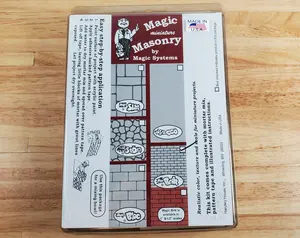 Magic Masonry Red Brick Stencil  & Powder KIT 1 Square Foot Set 1:12 Scale Dollhouse Building Supplies