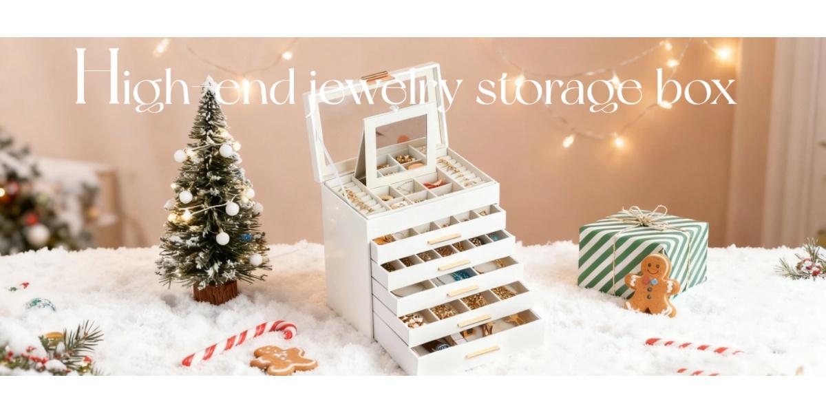 BOOVO (Pearl Gray) 6-Layer Jewelry Box for Women - Large Jewelry Organizer with Glass Lid & Mirror, PU Leather Jewelry Storage Box, Velvet-Lined Holder for Necklaces, Rings & Earrings, Birthday Gift for Mom, Wife & Girlfriend BOOVO (Pearl Gray) 6-Layer Jewelry Box for Women - Large Jewelry Organizer with Glass Lid & Mirror, PU Leather Jewelry Storage Box, Velvet-Lined Holder for Necklaces, Rings & Earrings, Birthday Gift for Mom, Wife & Girlfriend