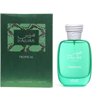 RASASI Hawas Tropical for Men Eau de Parfum Spray 3.4 Oz Cologne Perfume Fragrance Tropical Coconut Fresh Musky