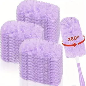 20pcs of short handle high-efficiency electrostatic feather dust collector set, 360 ° rotatable handle, suitable for living rooms, bedrooms, kitchens, furniture, cars Pink