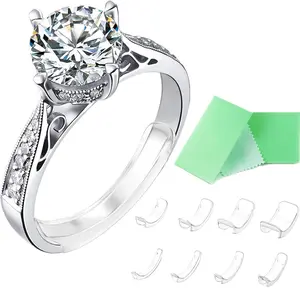 RINGLUX - Invisible Ring Size Adjuster for Loose Rings Ring Adjuster Fit Any Rings, Assorted Sizes of Ring Sizer (8 PCS)