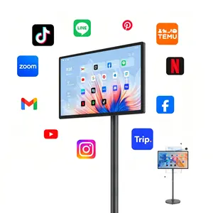 2026 New 32 inch Portable Smart TV on Wheels ，Gen 2 Portable 32" QHD Smart TV Tablet，Ultra-Large 5000/15000mAh Battery,Qualcomm Snapdragon 710 CPU, Built-in 8-10 H Battery, 8+128 GB,Touch Screen, Voice Remote Control, Support Google Calendar #SummerVibes