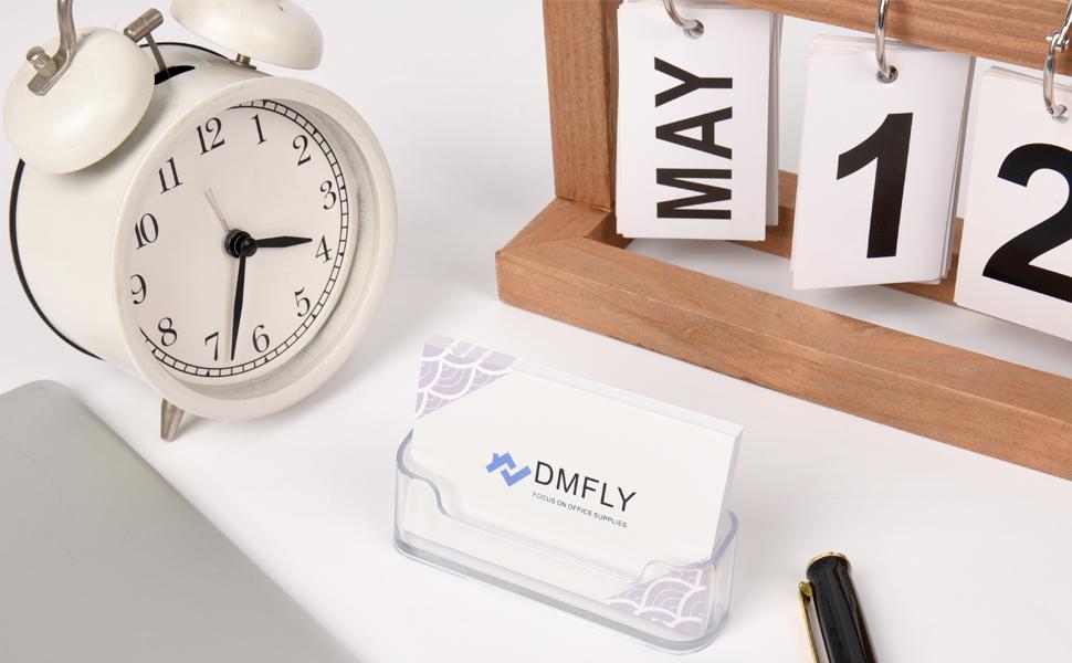 2 Pack Clear Business Card Holder for Desk, Plastic Business Card Display Desktop Acrylic Business Card Stand for Office, Exhibition Booth