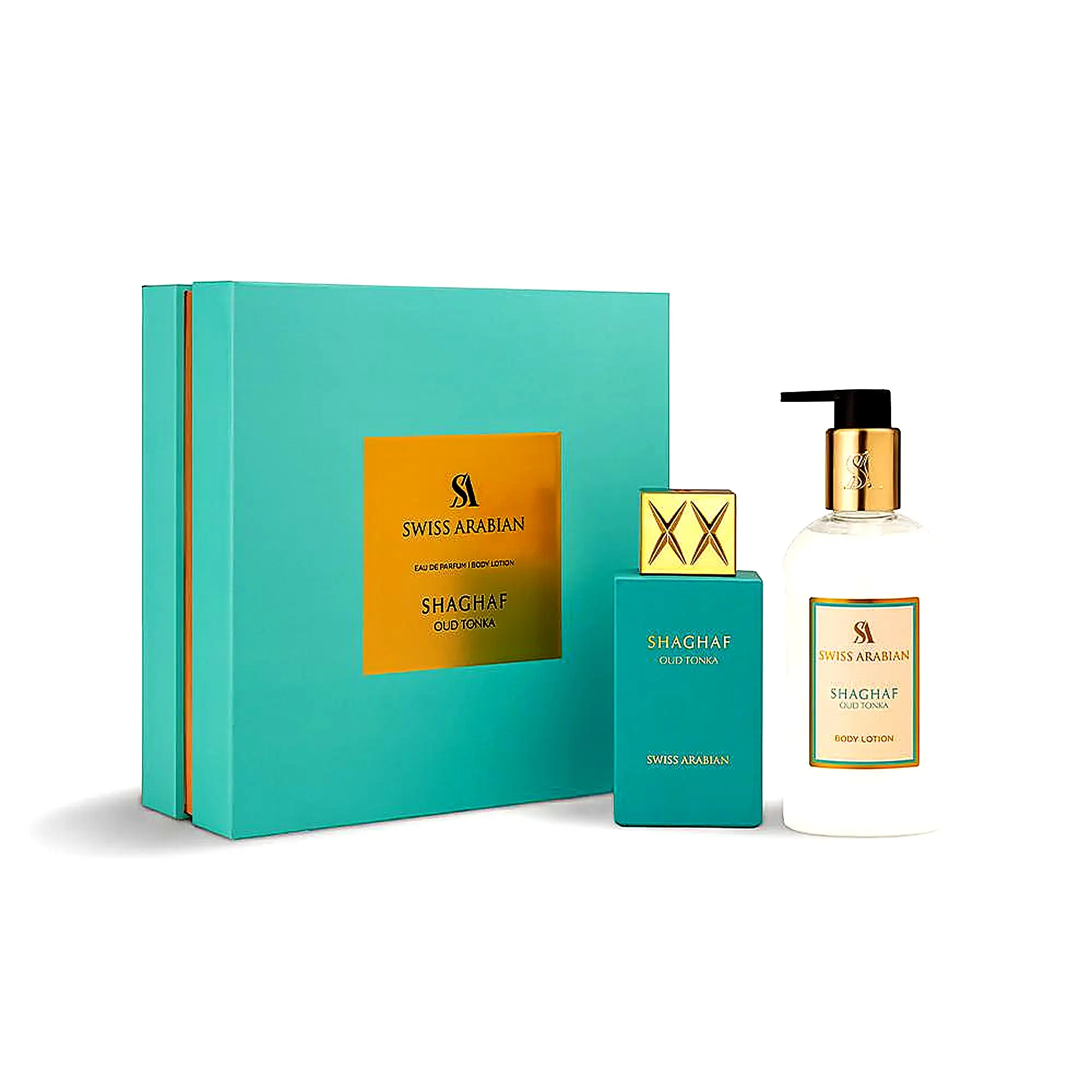 Swiss Arabian Shaghaf Oud Tonka EDP and Lotion Gift Set Perfume Set