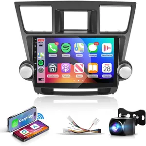 【HiFi 16EQ】 10.1inch HD 2.5D IPS Touch Screen Bluetooth Car Radio for 2008-2014 Toyota Highlander with Wireless CarPlay Android Auto Mirrorlink,  Android Stereo with GPS WiFi AHD Rear Camera