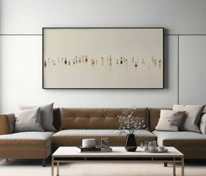LakelzDecor Minimalist Color Abstract Print, Wide Horizontal Canvas, Minimalist Fine Art Poster, Simple Oil Painting Effect, Gallery Decor