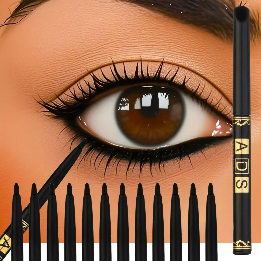 12pcs Quick-Dry Long-Wearing Eyeliner Pencils, Smudge-Proof, Long-Lasting 24-Hour Wear, Easy Application, Eye Makeup Pencil Set