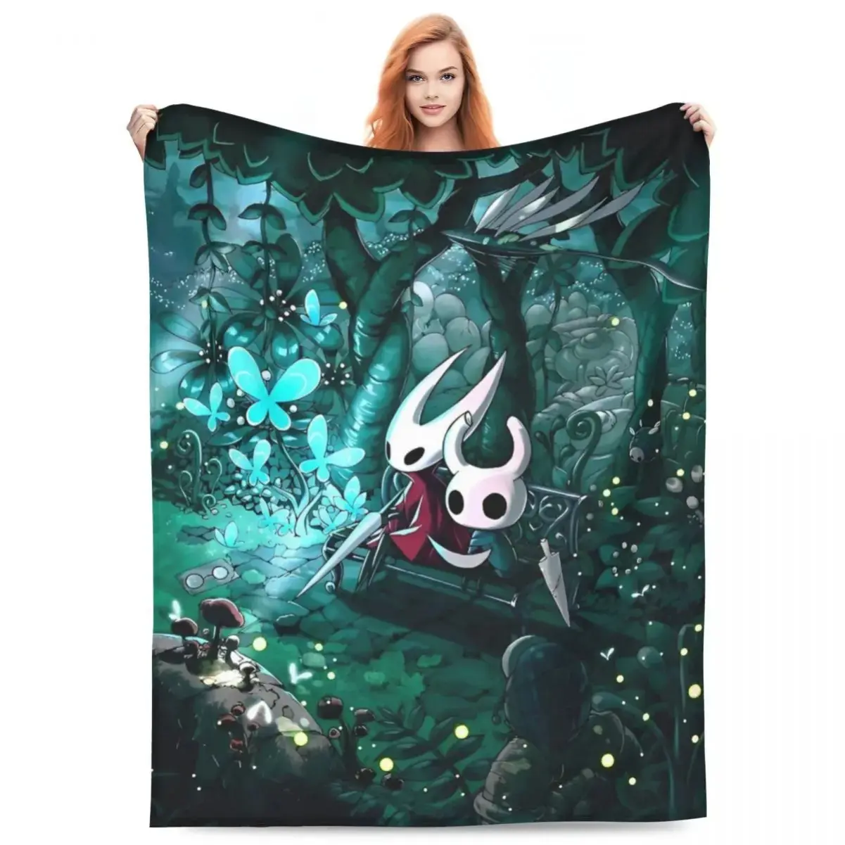 Hollow Knight Silksong Hornet Flannel Blanket, Custom Action Adventure Themed Throw Blanket for Home Use, 150x200cm Textile Soft Furnishing