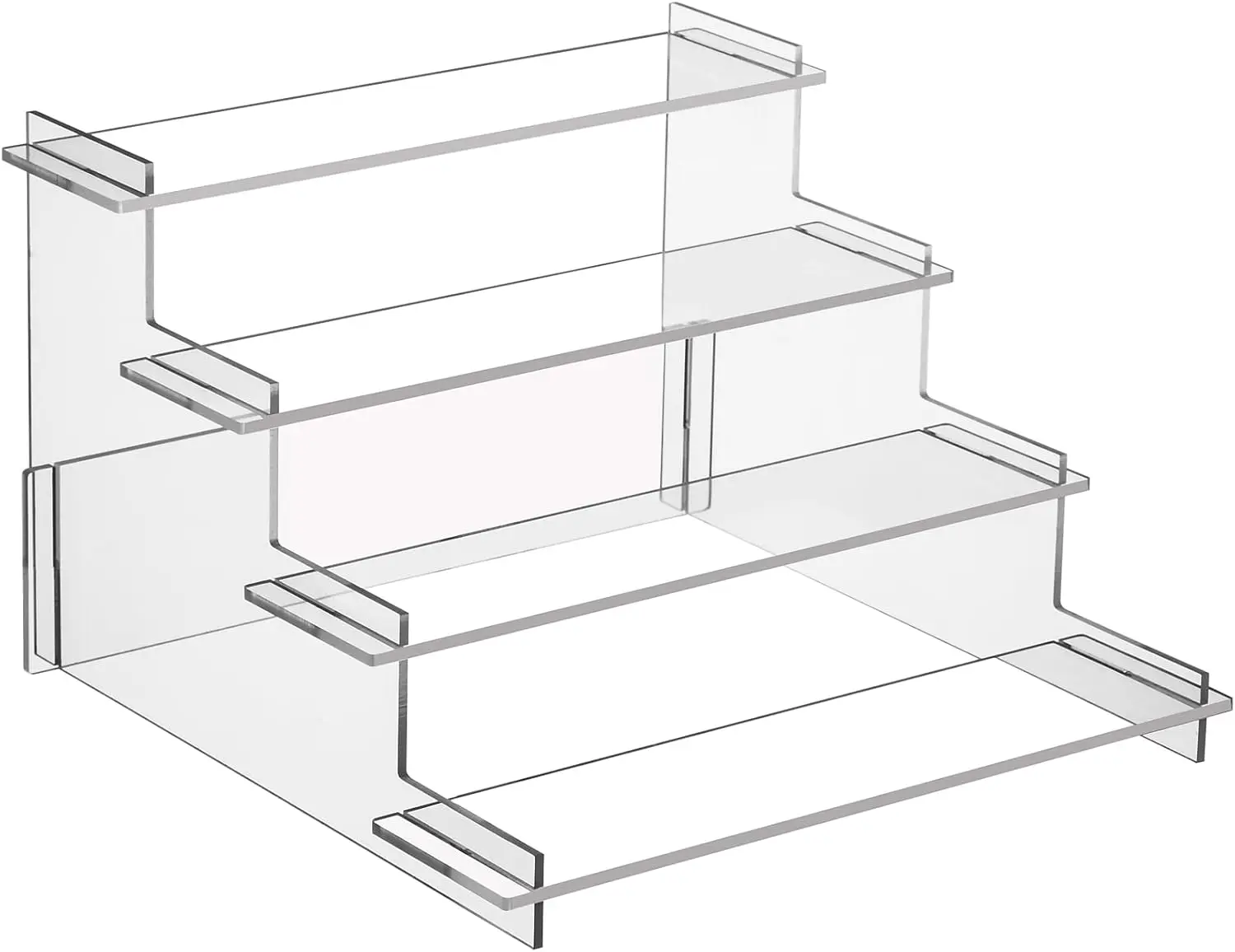 [New Deal]4 Tier Acrylic Display Risers, Perfume Organizer Stand, Cupcake Stand Holder, Clear Shelf Risers for Display Stands for Funko POP Figure, Dessert Shelves for Party, Decoration