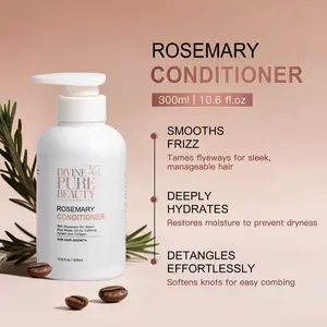Divine Pure Beauty Rosemary Rice Conditioner 300ml - Onion Caffeine Cruelty-Free Adult Haircare, Caprylyl Glycol-Infused, Anti-Frizz, Deeply Hydrating, Effortless Detangling, Nourishing, Promotes Radiant Sleek Manageable Hair, Addresses Hair Loss Concerns