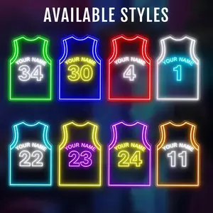 Customizable Sports Neon Sign - Personalized Name Acrylic + Silicone Wall Decor with Dimmable LED Lights - Home Decor Gift