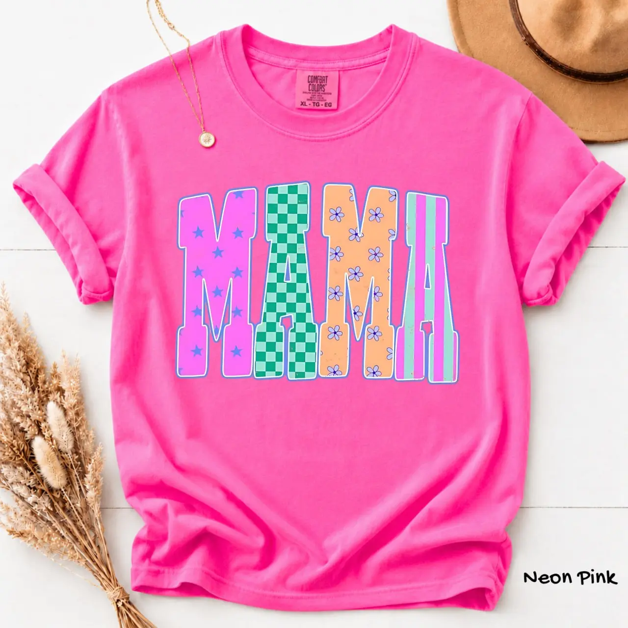 Comfort Colors Mama Coastal Summer T-shirt, Preppy Beach Tee, Coquette Summer Vacation Graphic T-Shirt, Fit  Womenswear