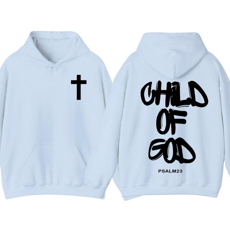 Child of God 2-sided Hoodie, Faith Graphic Pullover, Christian Streetwear Sweatshirt, Unisex Casual Outfit, Trendy Spiritual Apparel