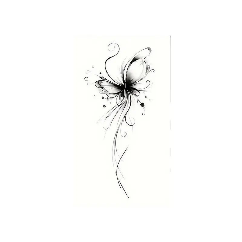 Custom Butterfly Floral Tattoo Sticker, Waterproof Body Art for Men and Women, Lasts 7-14 Days, Arm Chest Back Temporary Tattoo
