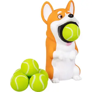 Hog Wild Corgi Ball Popper Toy - Includes 4 Soft Foam Balls - Squeeze to Pop Air Powered Balls Up to 20 Feet - for Indoor/Outdoor Play- Great Gift for Kids, Girls, Boys