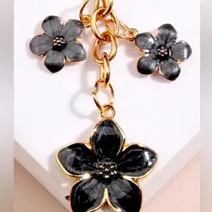 Black Cherry Blossom Bag Accessory Keychain for Louis Vuitton Vibe