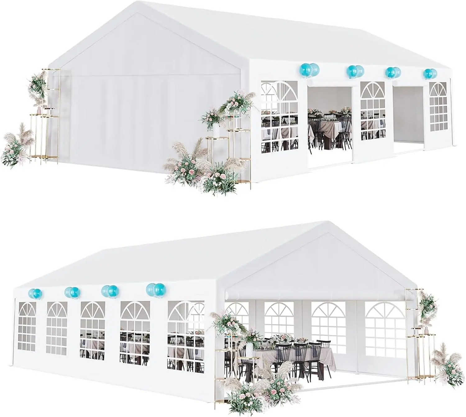 20X32 Ft Heavy Duty Outdoor Canopy, Party Tent with Removable Sidewall Windows, Party Tent with Storage Bags, Large Canopy for Wedding Parties, Outdoor Events, and Camping