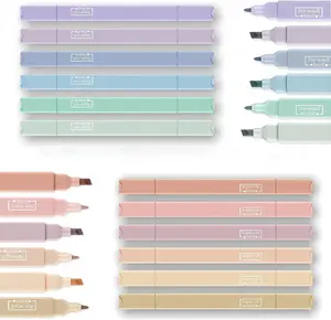 12 Pcs Aesthetic Pastel Highlighters & Pens – No Bleed, Assorted Colors for Bible Study, School, Office, Journals, and DIY Projects