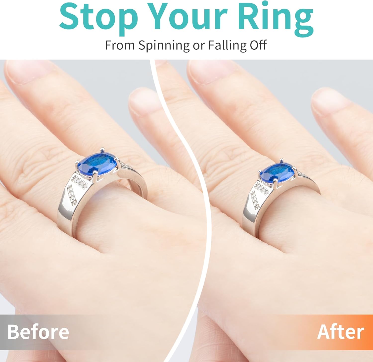 8 Sizes Invisible Ring Adjuster, Soft Silicone Ring Sizer for Loose Rings, Comfortable Ring Spacer Fits Most Women's & Men's Rings