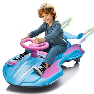 Kartivo 12V Kids Ride On Electric Wiggle Car Toy,360 Degree Drift in place,Spray function,Front&Side Lights design,USB/MP3,Bluetooth,Music, 3.73-4.35 MPH,Easy installation,Ultimate cool operation for Kids Aged 3+
