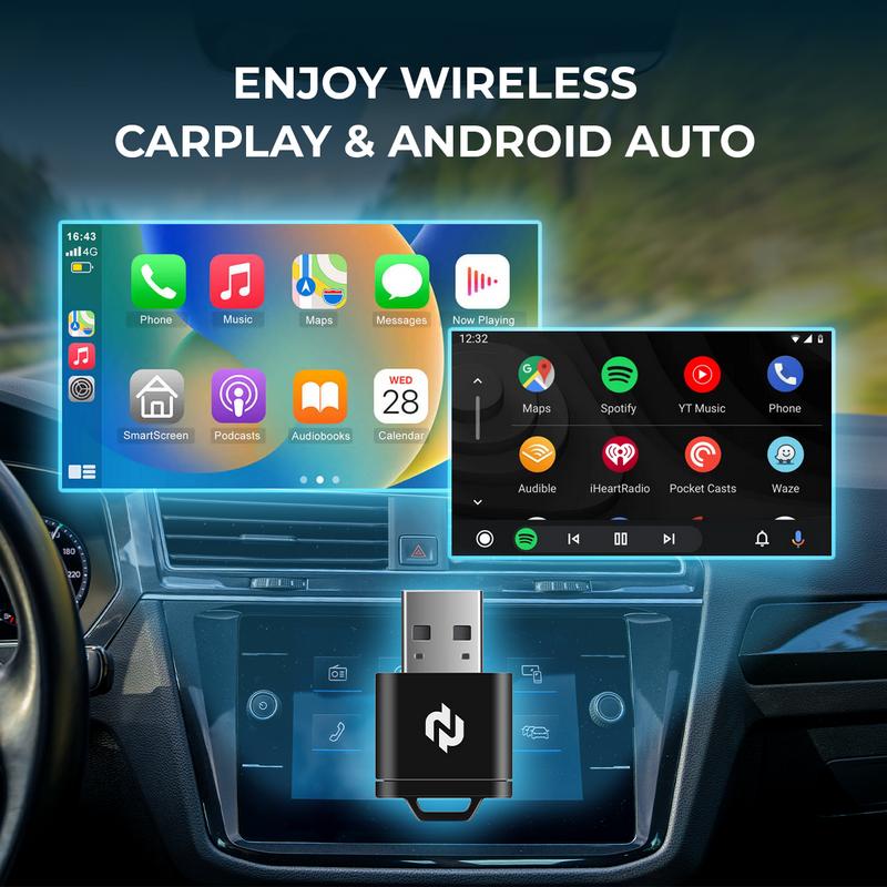 Wireless CarPlay Adapter by N - Plug & Play, convert your wired CarPlay or Android Auto connection to Wireless CarPlay or Android Auto