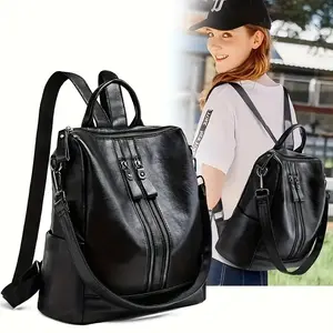 1 New Korean Style Women's Fashion PU Backpack - Multifunctional Large Capacity Handbag, Suitable for Travel, Work & Daily Use, Ideal Gift Choice, 12 Different Scene Styles