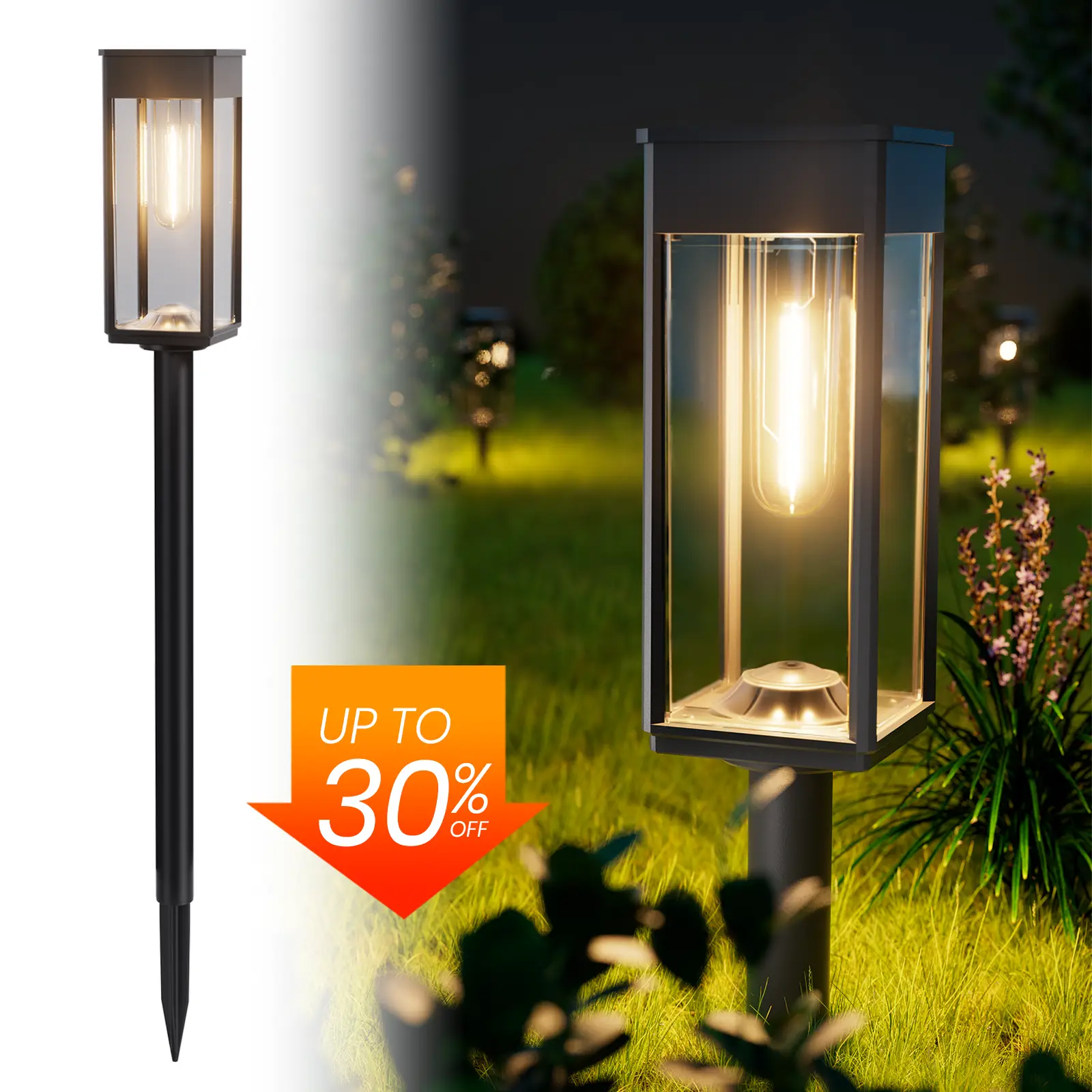 Elegant Solar Pathway Lights Modern Luxury | Auto On/Off & Waterproof | For Garden, Yard & Driveway,solar outdoor lights,Solar Floor Lamps Outdoor Lig