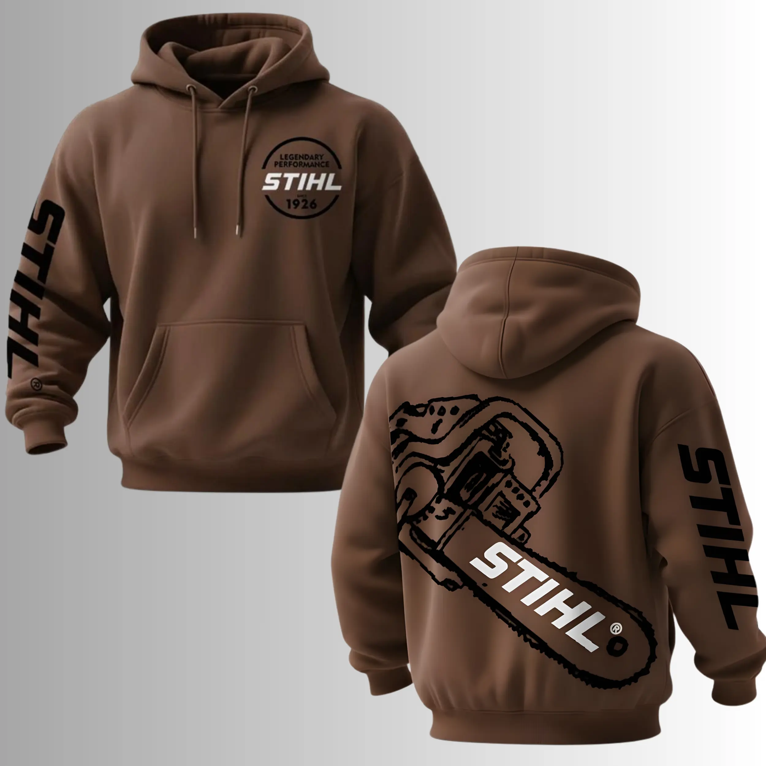 Vintage STIIHL Graphic Hoodie - Legendary Performance Logging Gear, Heavyweight Chainsaw Graphic Streetwear, Perfect Gift for Dad, Shirt for Gymmer, Trendy Fashion Menswear Pullover