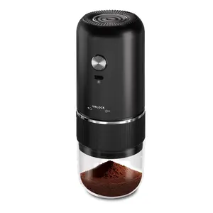 Portable Electric Coffee Grinder, Automatic Coffee Grinder with USB Type-C wireless charging design, Adjustable Coarse to Fine for coffee beans, grains, cleaning brush + cable Includes