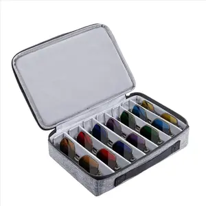Travel Sunglasses Organizer Case, Adjustable Slot for Multiple Pairs, Portable Eyeglasses Storage Box for Men Women for Christmas New Year Home Use