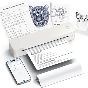 D830 Portable Printer  for Travel, Supports 8.5 x 11 Inch Thermal Paper,  Compatible with iOS, Android, Laptop, Beige