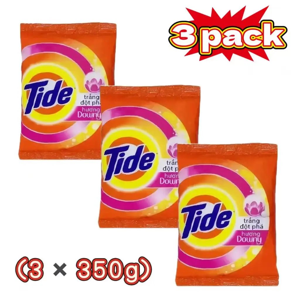 3 Pack, Tide Powder Laundry Detergent 350g (12.35 OZ), Portable, Original Scent, Concentrated, Stain Fighter, HE safe