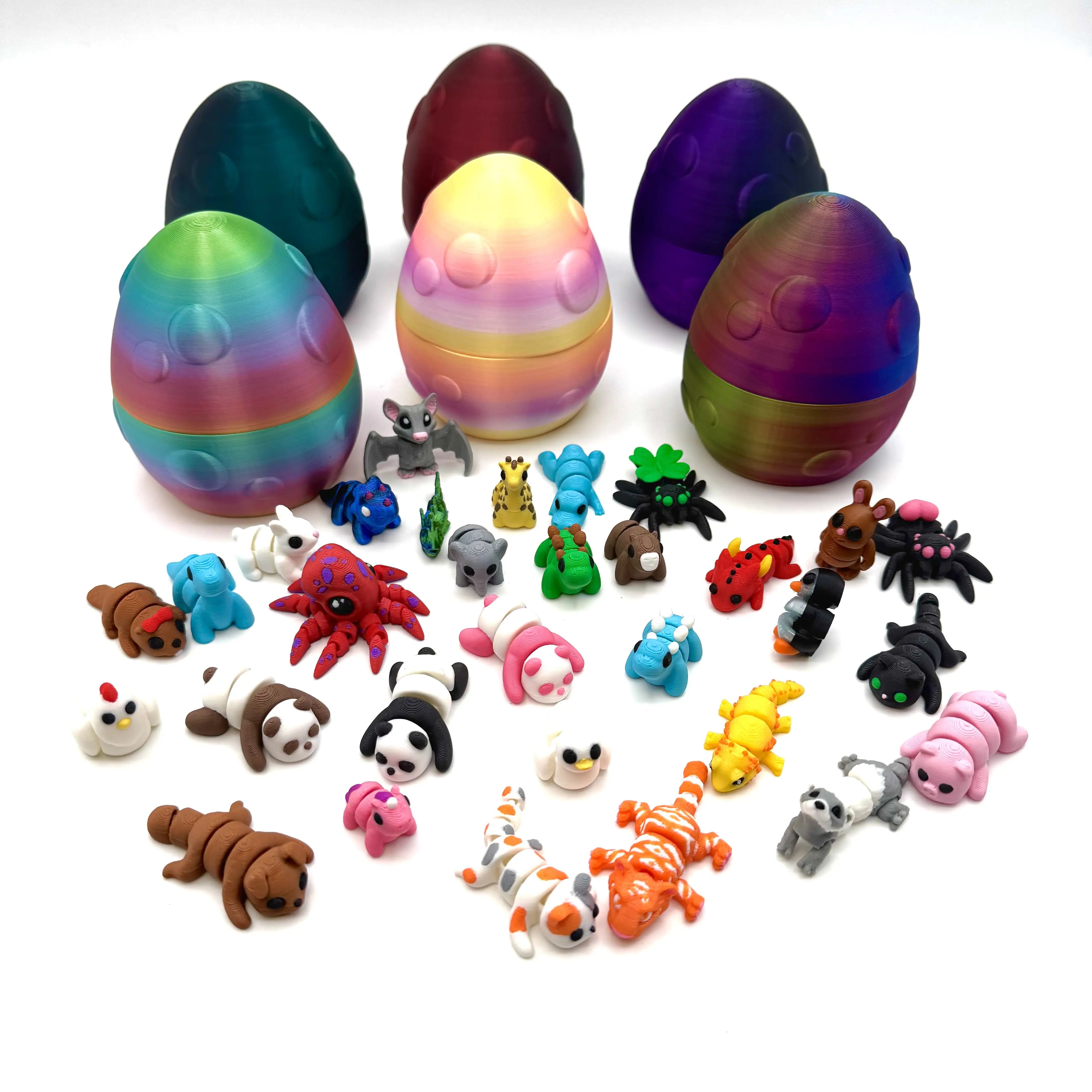 Articulating Mini Animal Figures - Vexlings 5 pack and Bulk Packs - Cute articulating collectible mini animals mini pack home desk decor egg set fidge