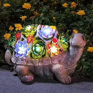 【Springtok】GIGALUMI Solar Garden Statues Turtle Figurine 【Springtok】GIGALUMI Solar Garden Statues Turtle Figurine