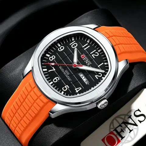 OFNS Water-Resistant Quartz Wristwatch with Dual Calendar, Fashion Casual Analog Wristwatches for Men & Women