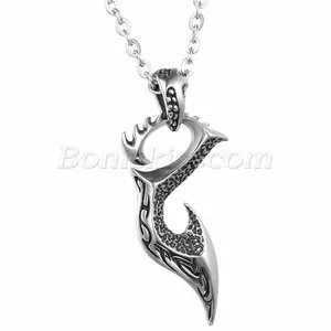 Vintage Personality Stainless Steel Phoenix Pendant Charm Chain Necklace necklace