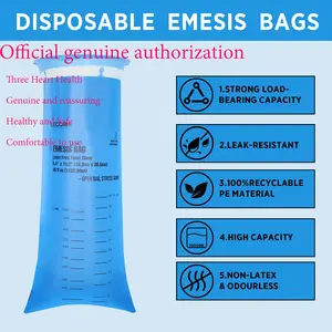 Vomit Bags – 50 Packs – 1000ml Emesis Bags – Leak Resistant, Medical Grade, Portable, Disposable Barf, Puke, Throw Up, Nausea Bags for Travel Motion Sickness