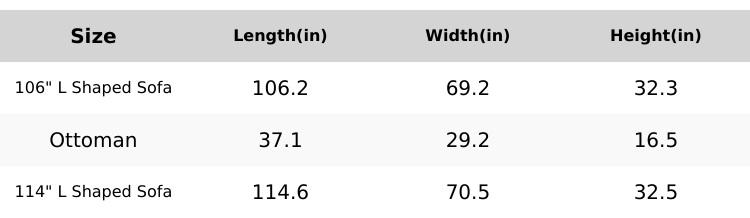 【2 Packages Shipping】Ovios 106" Plush Corduroy Cloud Velvet Modular Boneless Couch with Chaise & Ottoman, No Assembly Required - L/U-Shaped Sectional Sofa Set with Flexible Configuration - 107"W x 69.5"D x 30"H, 3 Seater
