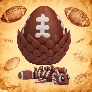 3D Printed American Football Dragon Desk Ornament Dinosaur Egg Family Sporty Figurine