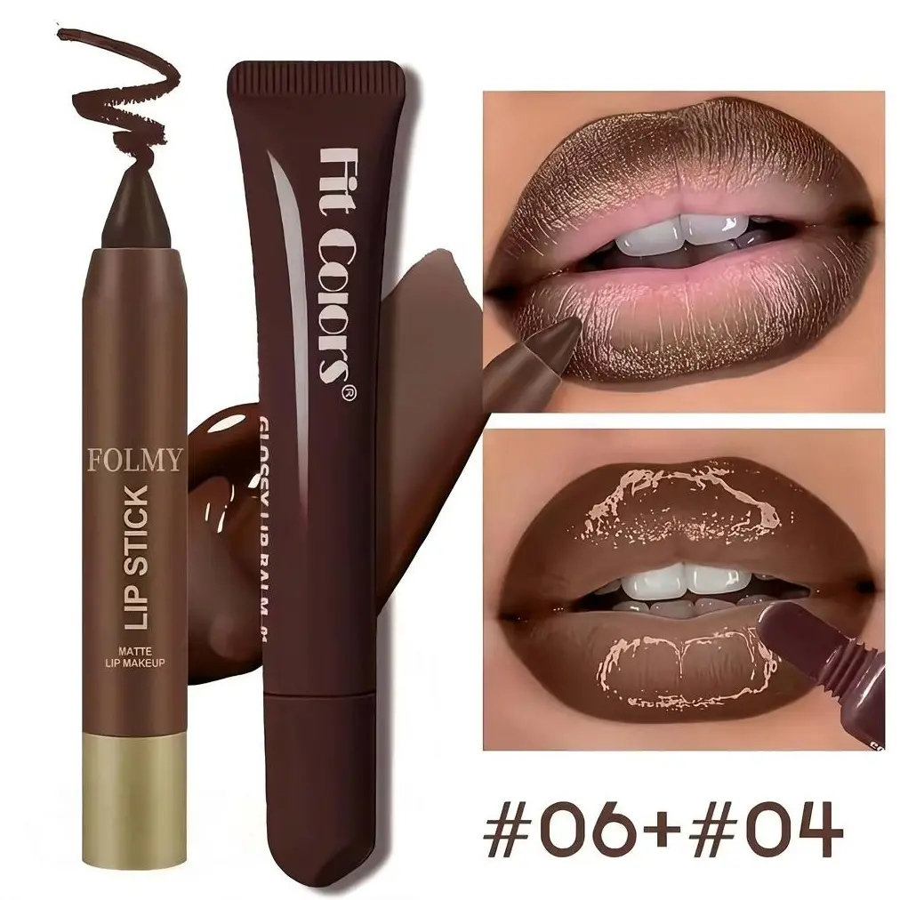 FOLMY Matte Lip Liner and Moisturizing Lip Oil Set, Precise Lip Liner, for Easy Lip Line Definition with a Natural Nude Glossy Finish, Perfect Holiday Gift