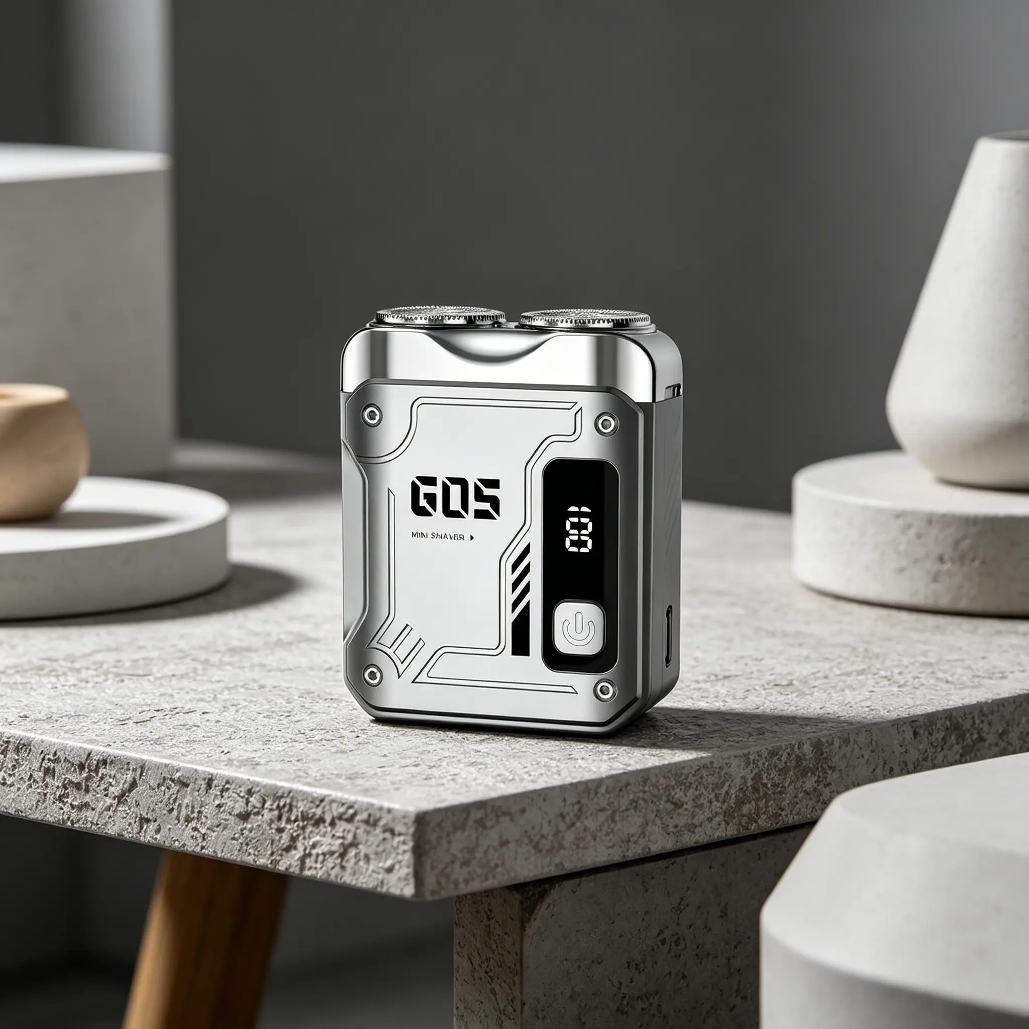 Gd5 Mini Electric Shaver, Pocket-Sized Lightweight Rechargeable Razor, Digital Display, Precision Blades, Cordless, Portable Shaver, Ideal for Travel & Daily Grooming